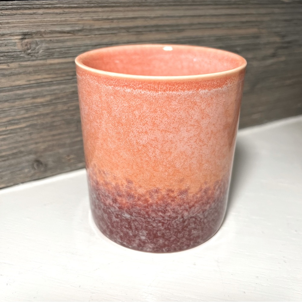 Ashland | Coral Raspberry Ombré Jar | Ceramic Vase | Office Bathroom Decor